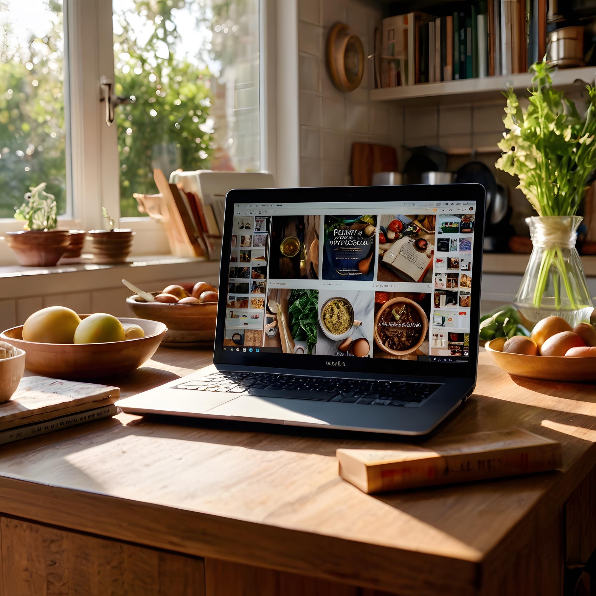 Schermo con corso di cucina in streaming